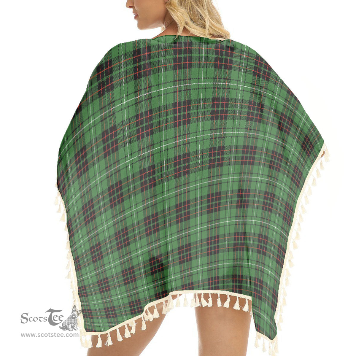 ScotsTee Shop Scottish McAulay of Lewis Ancient Tartan Square Fringed Shawl