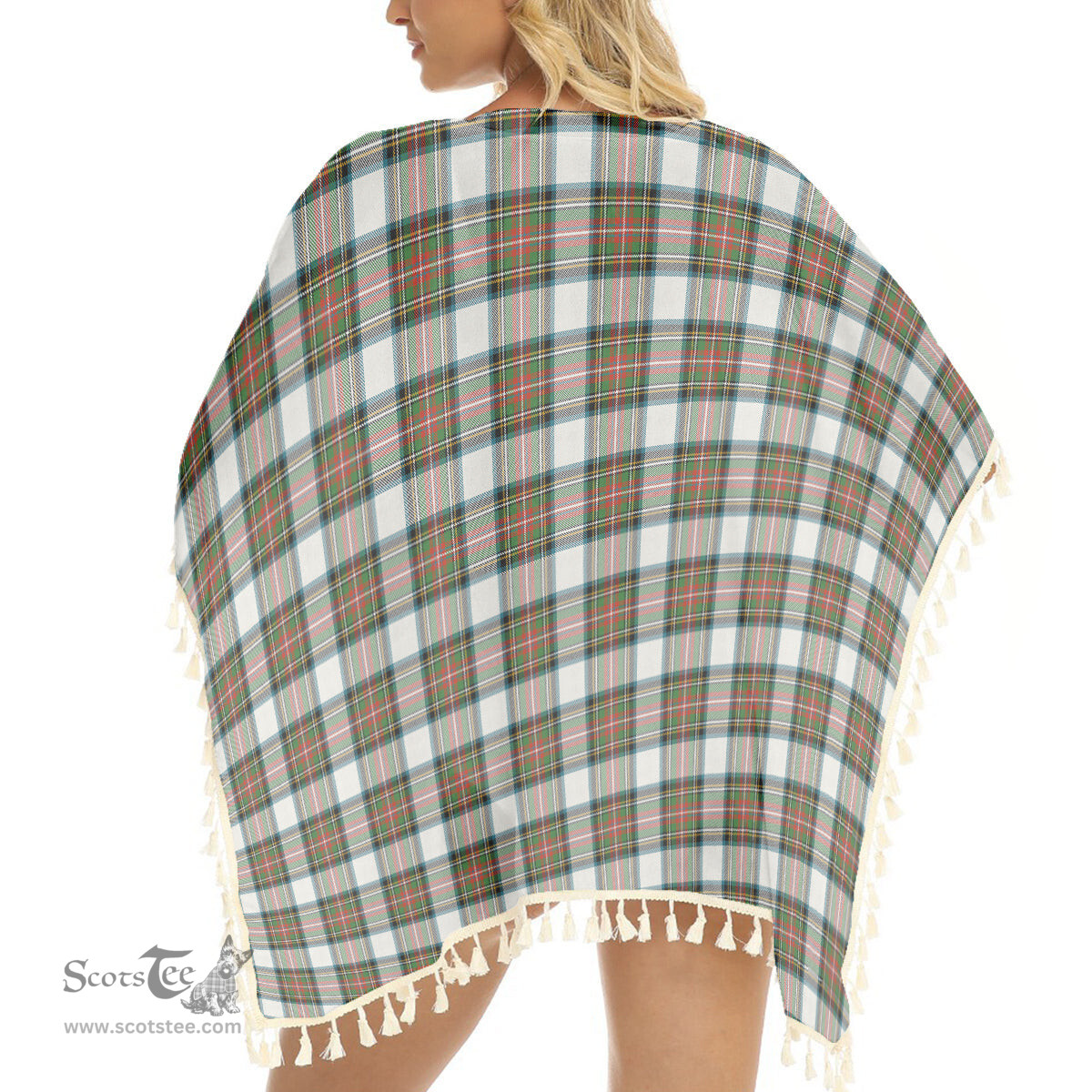 ScotsTee Shop Scottish Stewart Dress Ancient Tartan Square Fringed Shawl