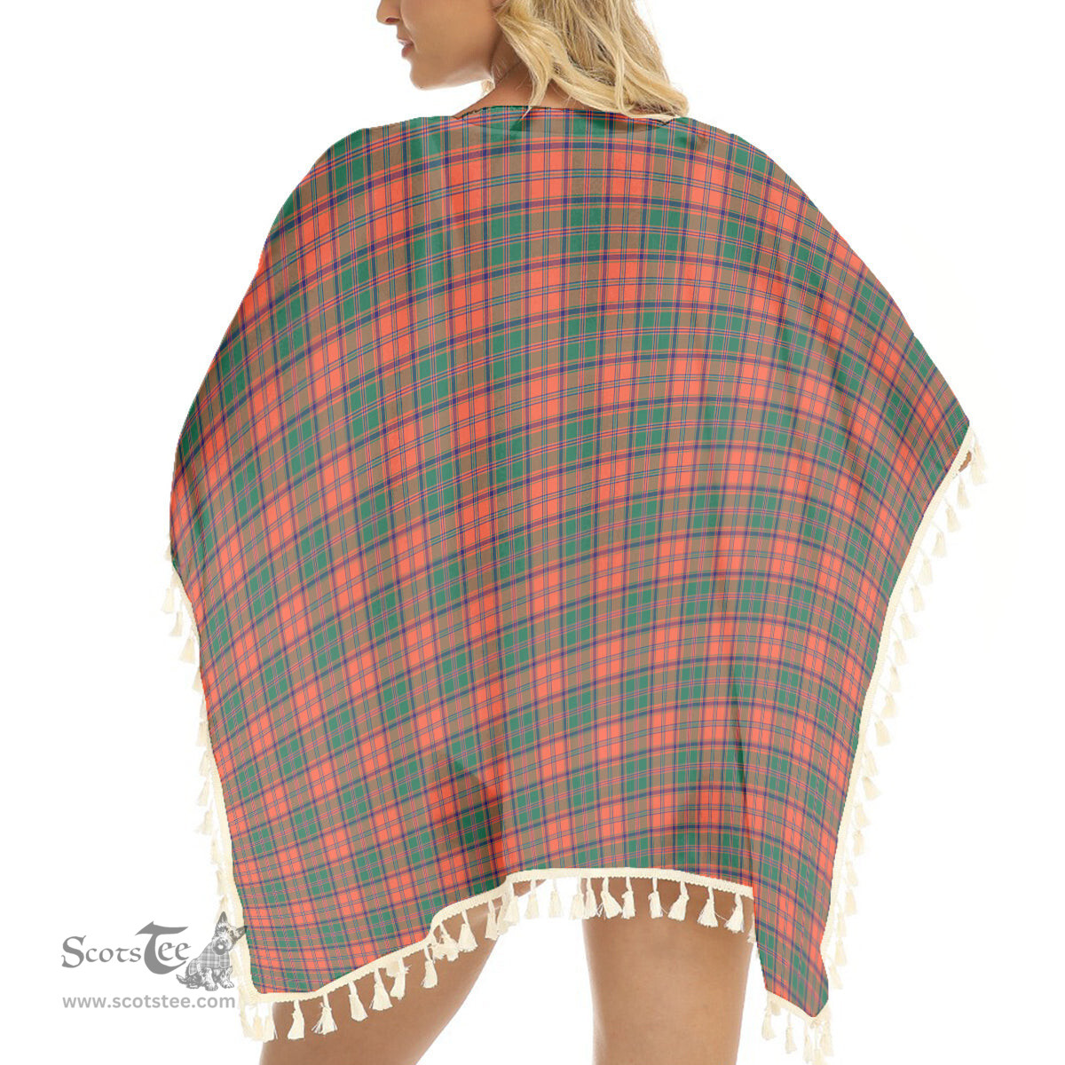 ScotsTee Shop Scottish Stewart of Appin Ancient Tartan Square Fringed Shawl