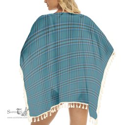 ScotsTee Shop Scottish Kelly Dress Modern Tartan Square Fringed Shawl