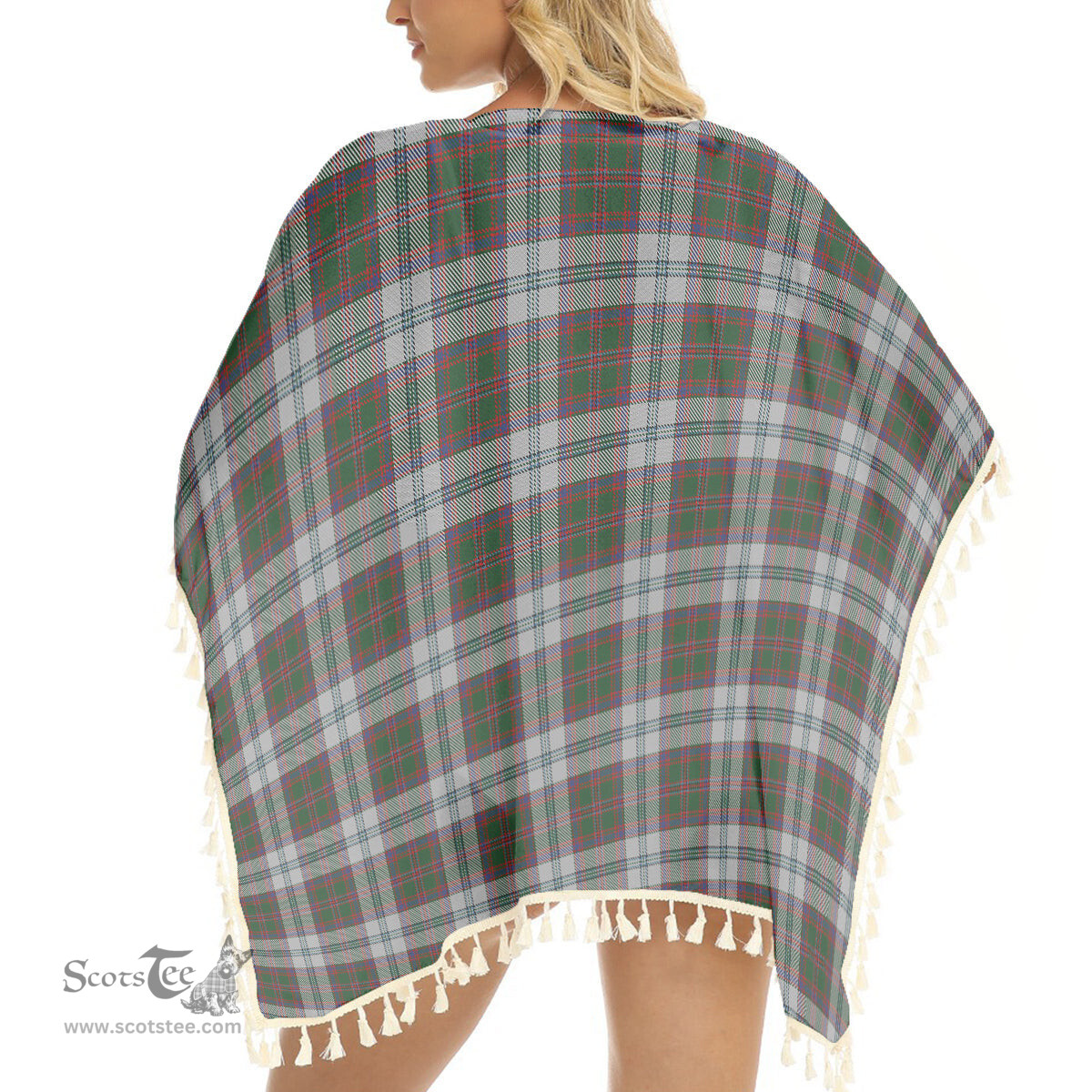 ScotsTee Shop Scottish Stewart of Appin Dress Tartan Square Fringed Shawl