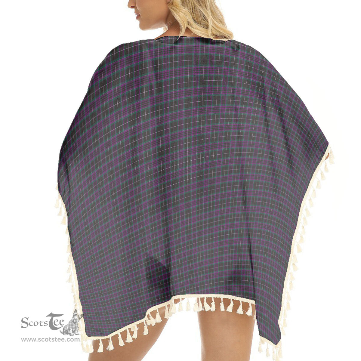 ScotsTee Shop Scottish Harriss Dylan & Family Tartan Square Fringed Shawl
