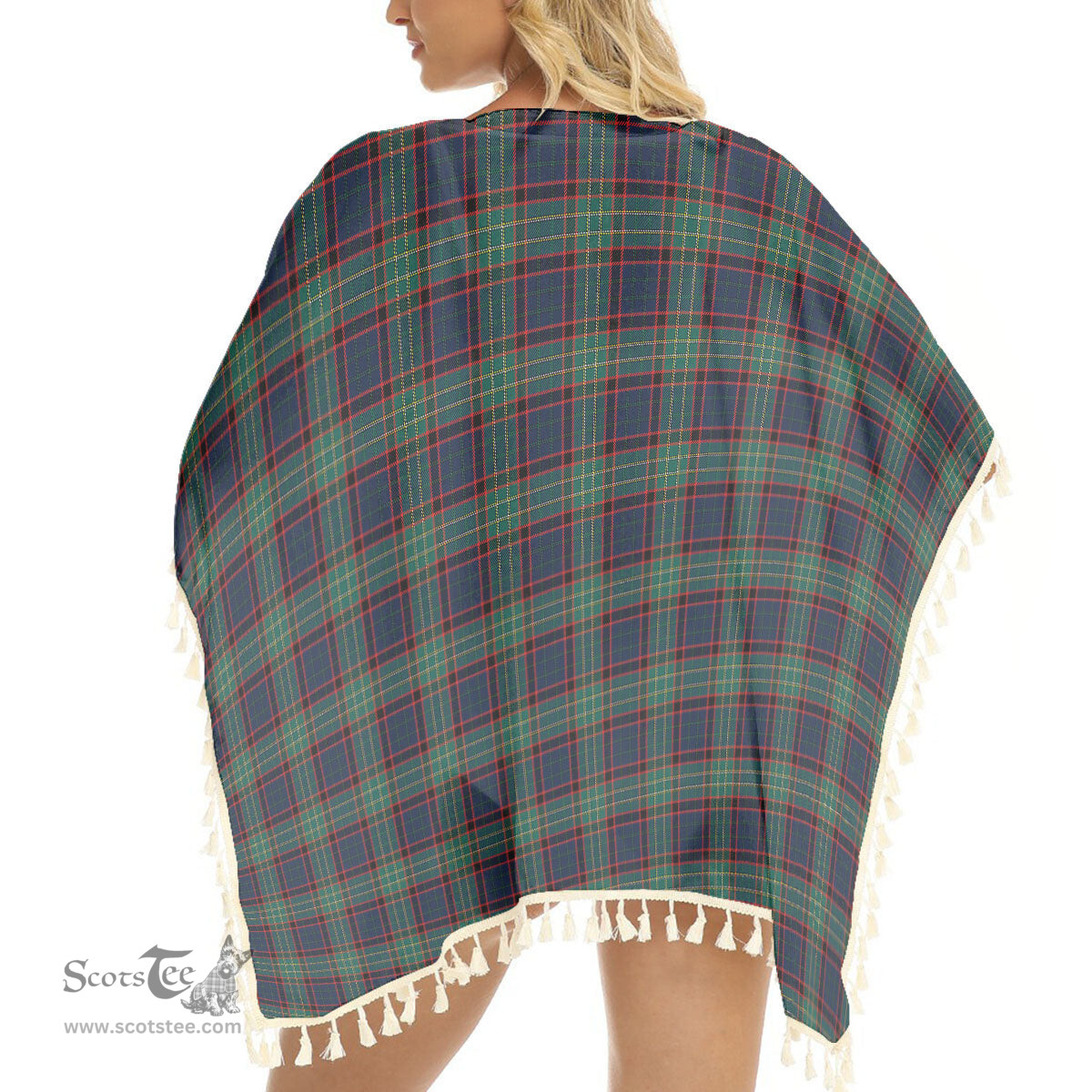 ScotsTee Shop Scottish McNeacail Hunting Modern Tartan Square Fringed Shawl
