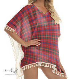 ScotsTee Shop Scottish MacDonald of Glenaladale Modern Tartan Square Fringed Shawl