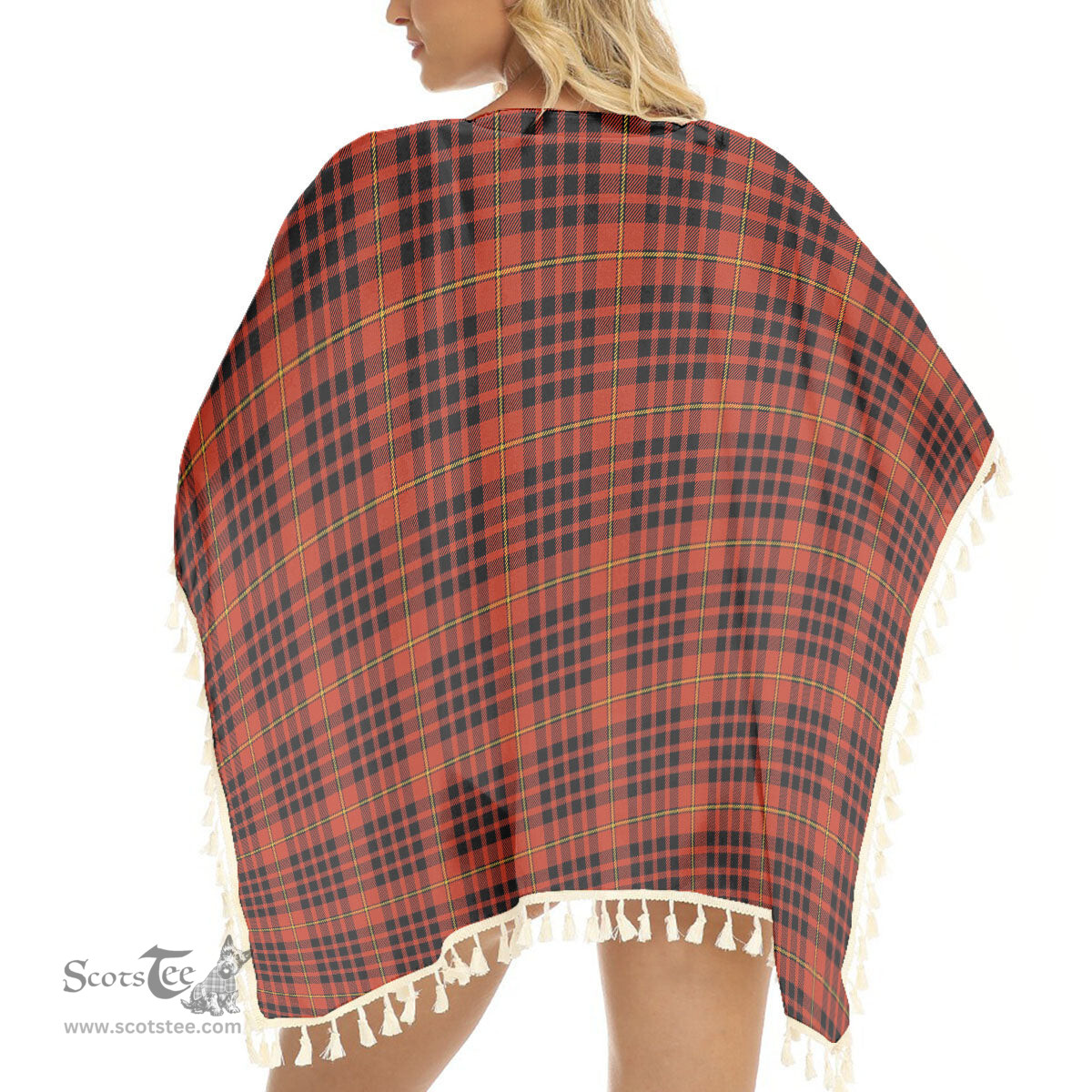 ScotsTee Shop Scottish McDonald of Ardnamurchan Ancient Tartan Square Fringed Shawl
