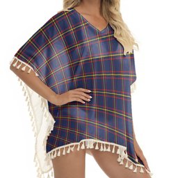 ScotsTee Shop Scottish MacLaine of Lochbuie Hunting Modern Tartan Square Fringed Shawl