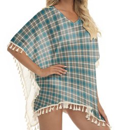 ScotsTee Shop Scottish Livingstone Dress Ancient Tartan Square Fringed Shawl