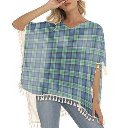 ScotsTee Shop Scottish Leslie Hunting Ancient SC Tartan Square Fringed Shawl