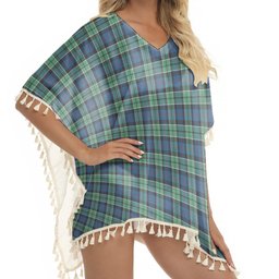 ScotsTee Shop Scottish Leslie Hunting Ancient SC Tartan Square Fringed Shawl