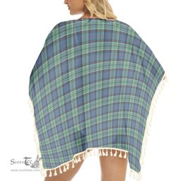 ScotsTee Shop Scottish Leslie Hunting Ancient SC Tartan Square Fringed Shawl