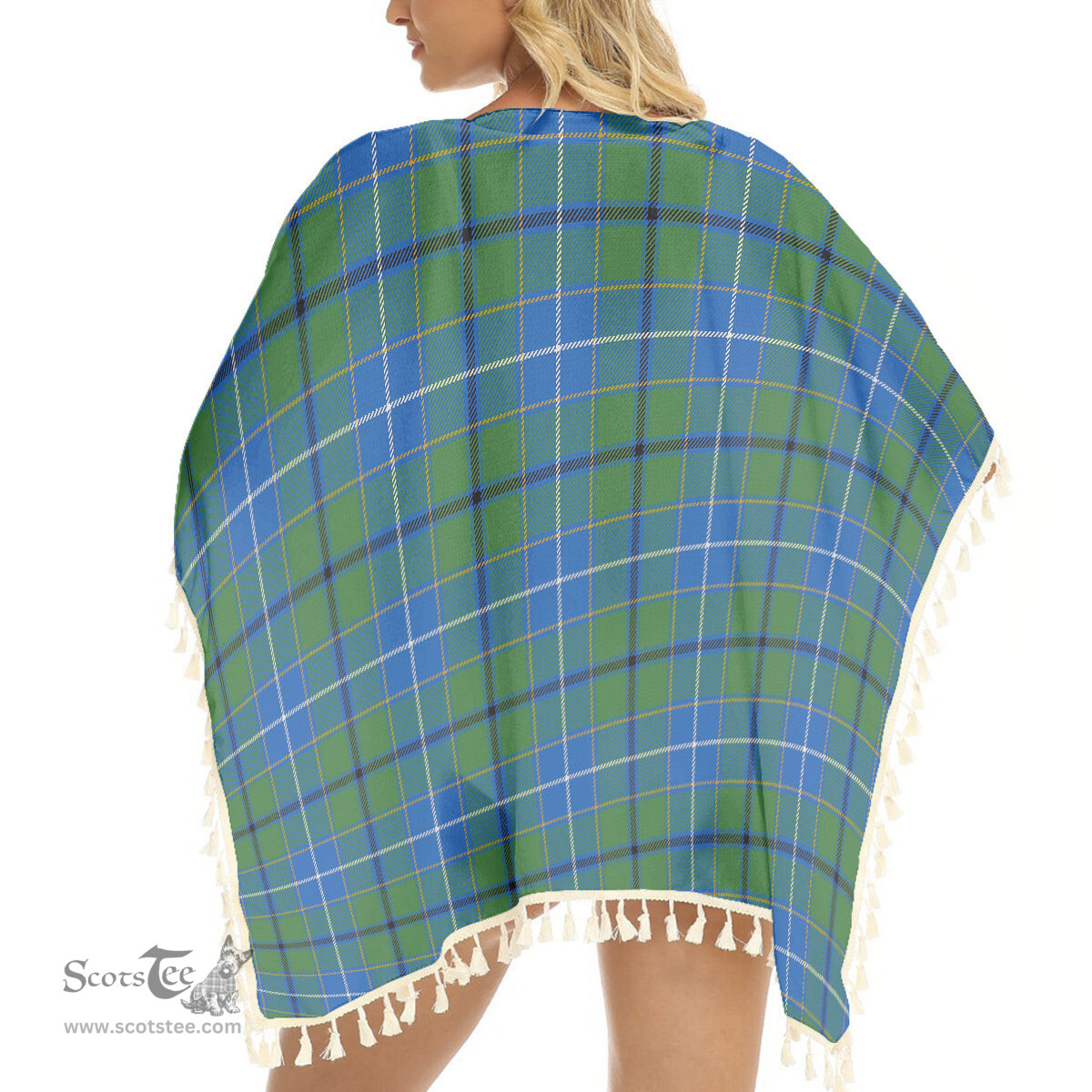 ScotsTee Shop Scottish Wishart Hunting Ancient Clan Tartan Square Fringed Shawl