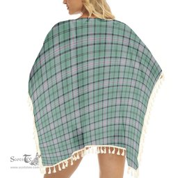 ScotsTee Shop Scottish Kelly of Sleat Hunting Ancient Tartan Square Fringed Shawl