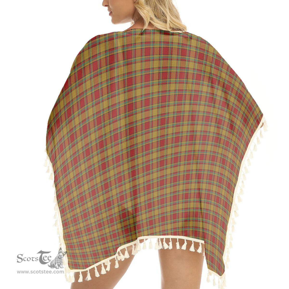 ScotsTee Shop Scottish Scrimgeour of Glassary Tartan Square Fringed Shawl