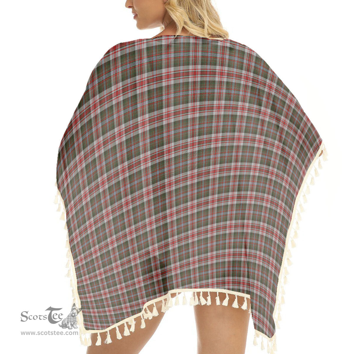 ScotsTee Shop Scottish Jacobite Dress 1 Tartan Square Fringed Shawl