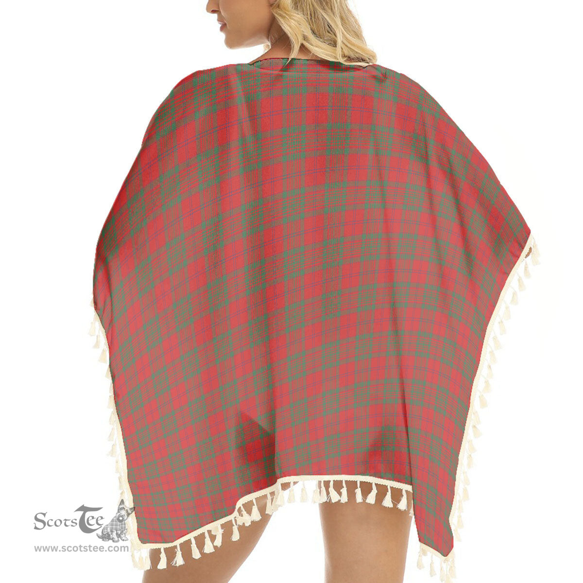 ScotsTee Shop Scottish MacAlister of Glenbarr Modern Tartan Square Fringed Shawl
