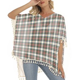ScotsTee Shop Scottish Stewart Dress Ancient SC Tartan Square Fringed Shawl