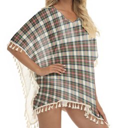 ScotsTee Shop Scottish Stewart Dress Ancient SC Tartan Square Fringed Shawl