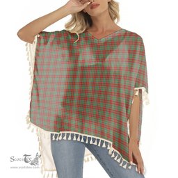 ScotsTee Shop Scottish MacDonald of Kingsburgh Tartan Square Fringed Shawl