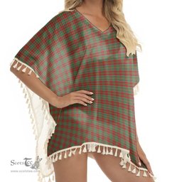 ScotsTee Shop Scottish MacDonald of Kingsburgh Tartan Square Fringed Shawl
