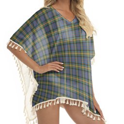 ScotsTee Shop Scottish MacSporran Ancient Tartan Square Fringed Shawl