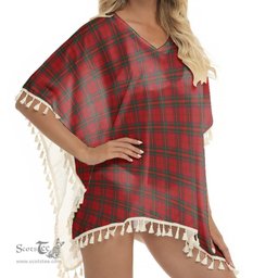 ScotsTee Shop Scottish Stewart of Rothesay 2 Tartan Square Fringed Shawl