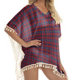 ScotsTee Shop Scottish Nicolson of Tiree & Coll Tartan Square Fringed Shawl