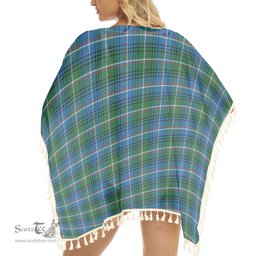 ScotsTee Shop Scottish Shaw of Carolina Ancient Tartan Square Fringed Shawl