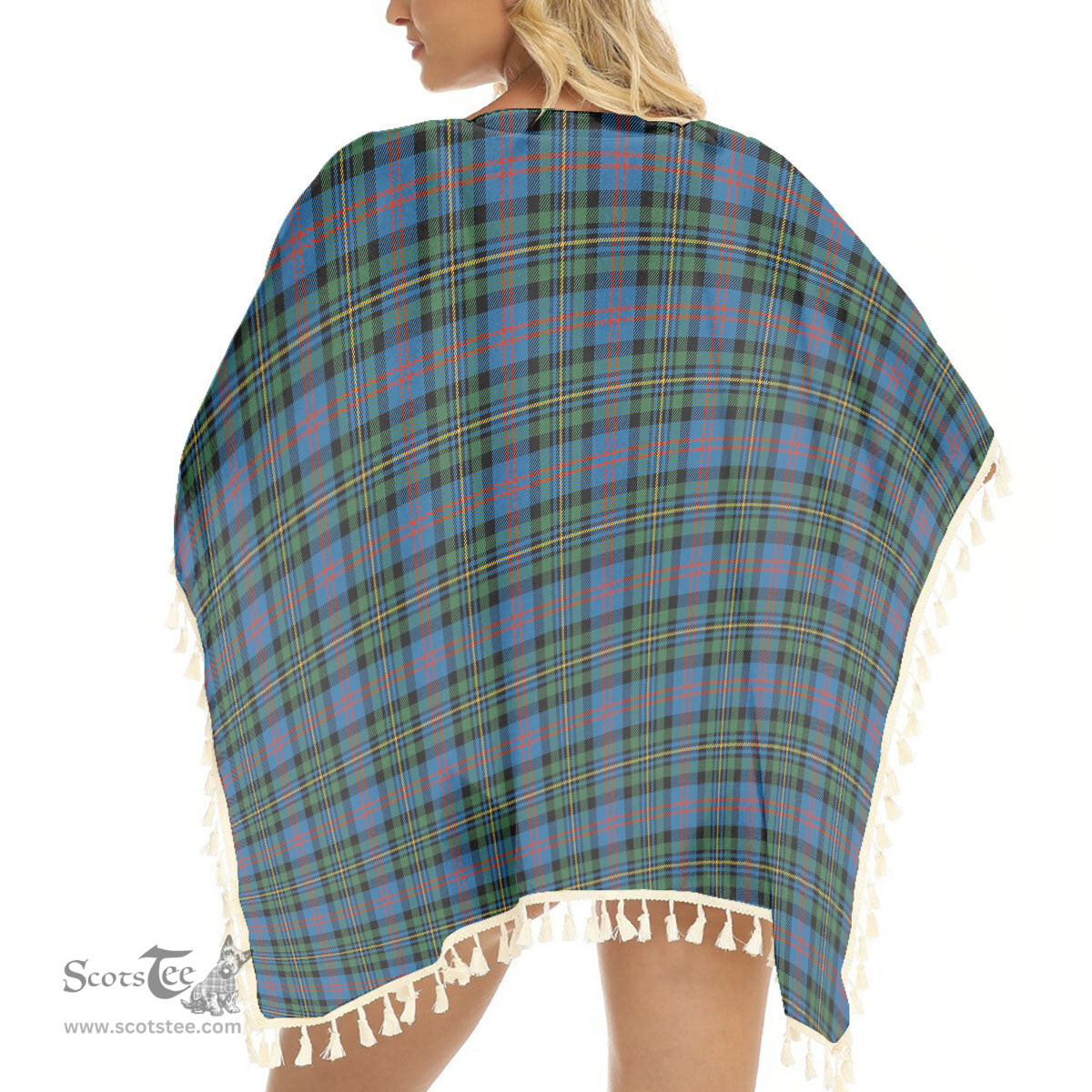 ScotsTee Shop Scottish MacCallum of Berwick Ancient Tartan Square Fringed Shawl
