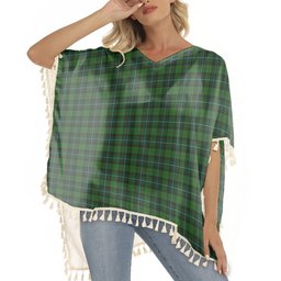ScotsTee Shop Scottish McCandlish Hunting Green Tartan Square Fringed Shawl