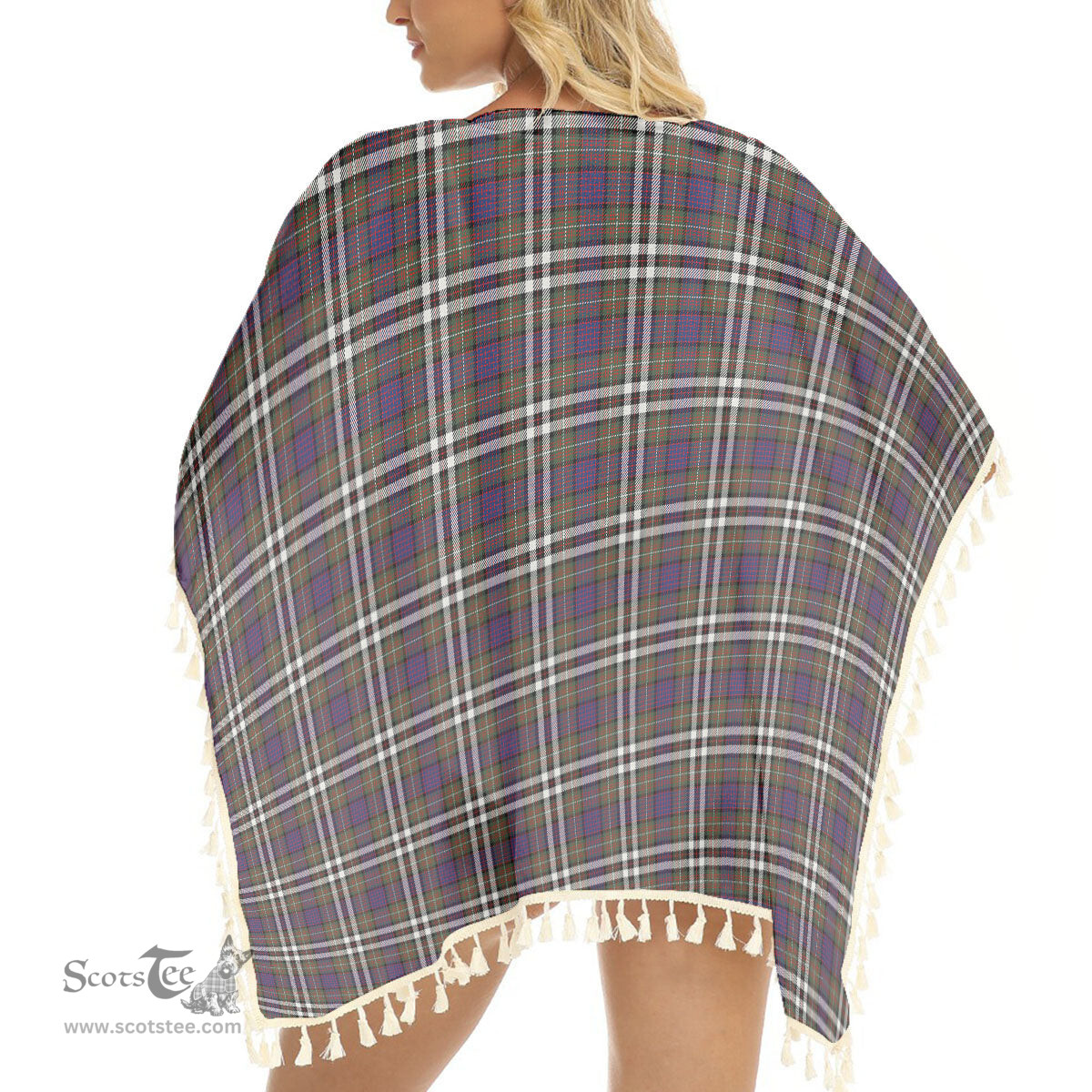 ScotsTee Shop Scottish McDonell of Glengarry Dress Modern Tartan Square Fringed Shawl