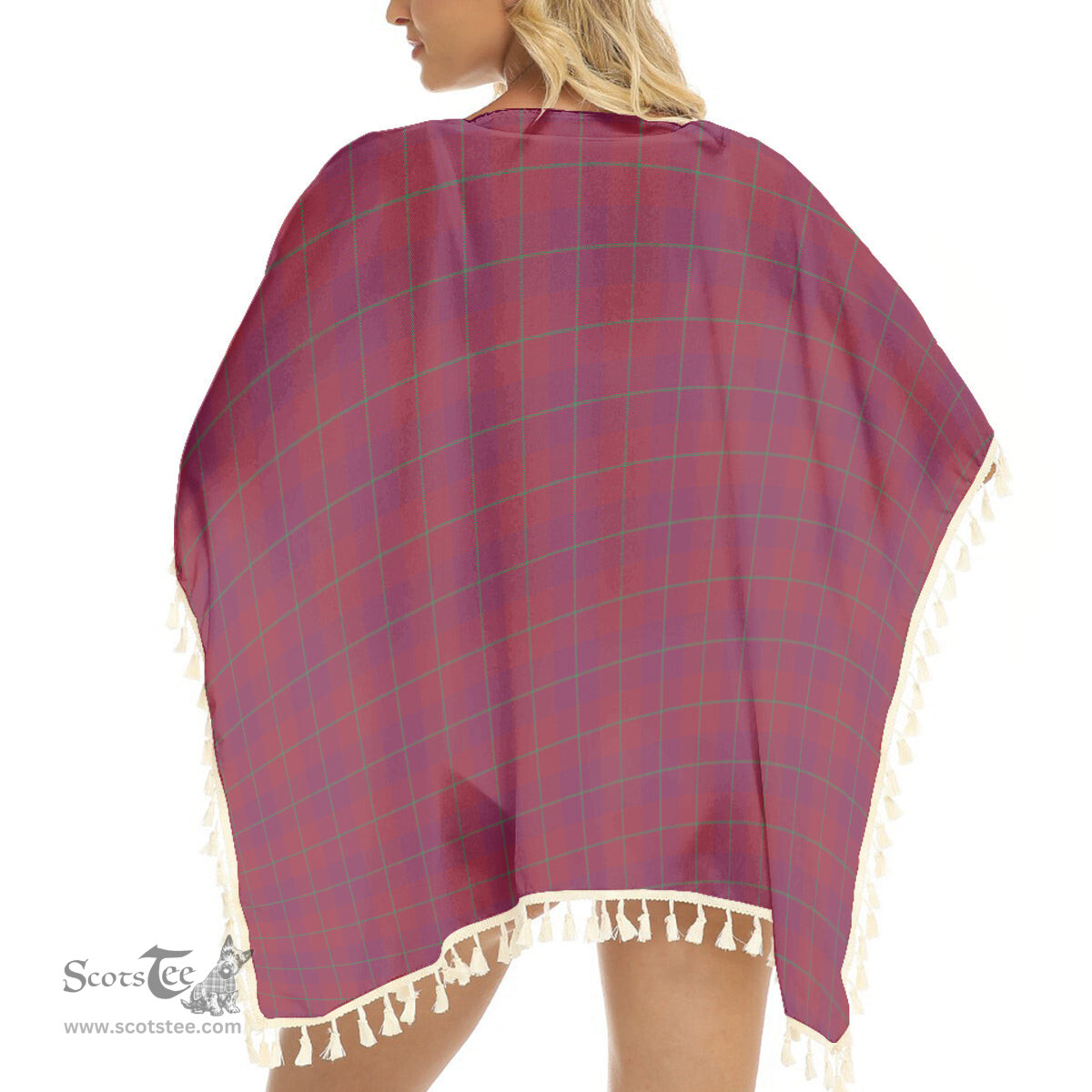 ScotsTee Shop Scottish Stirling of Keir Modern Tartan Square Fringed Shawl