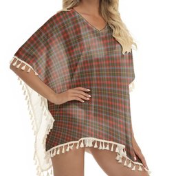 ScotsTee Shop Scottish McKintosh Hunting Weathered Tartan Square Fringed Shawl