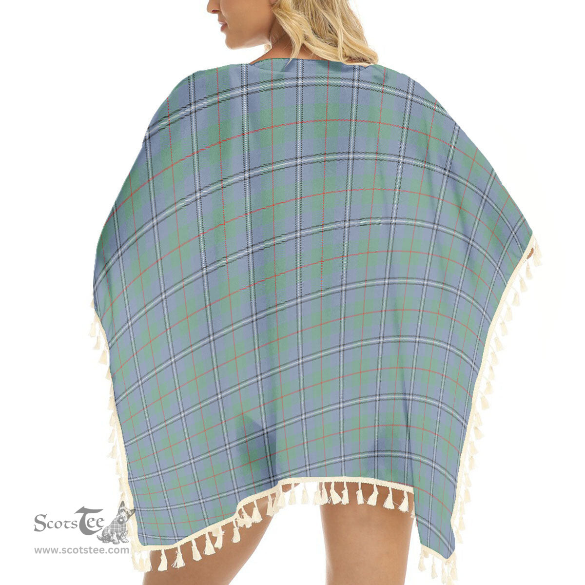 ScotsTee Shop Scottish Irvine of Glentulchan Ancient Tartan Square Fringed Shawl