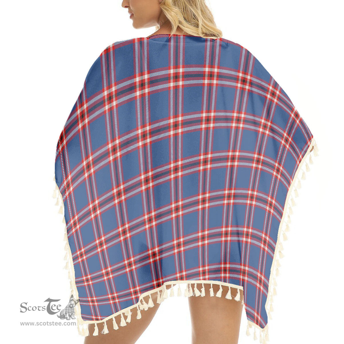 ScotsTee Shop Scottish Laing of Archiestown Modern Tartan Square Fringed Shawl