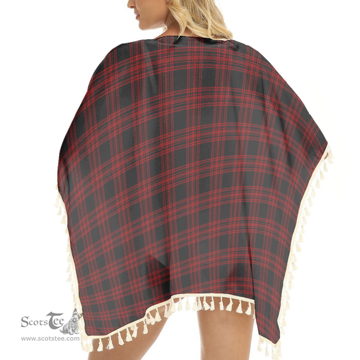 ScotsTee Shop Scottish Menzies Hunting Tartan Square Fringed Shawl