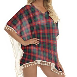 ScotsTee Shop Scottish Rattray of Lude Modern Tartan Square Fringed Shawl
