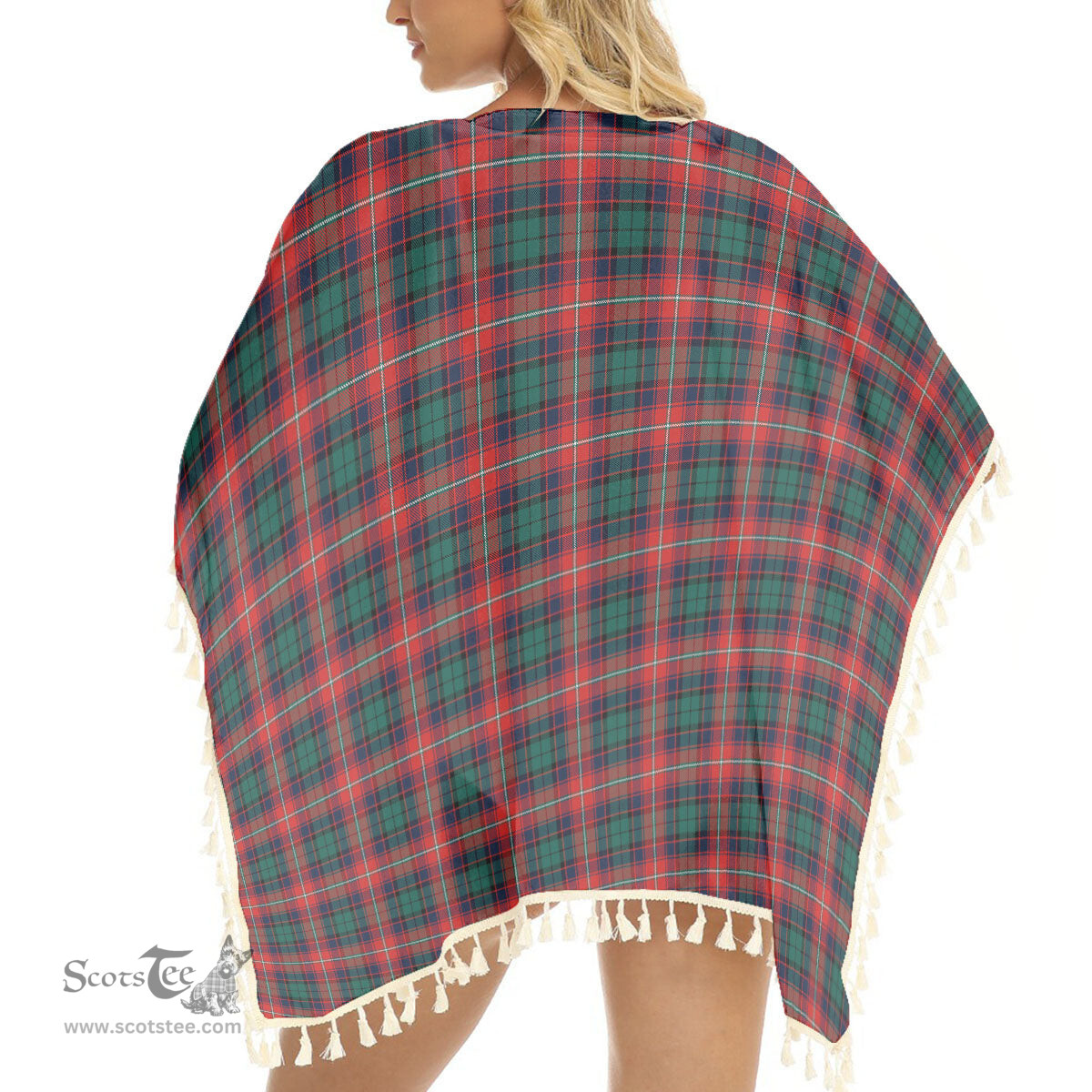 ScotsTee Shop Scottish Rattray of Lude Modern Tartan Square Fringed Shawl