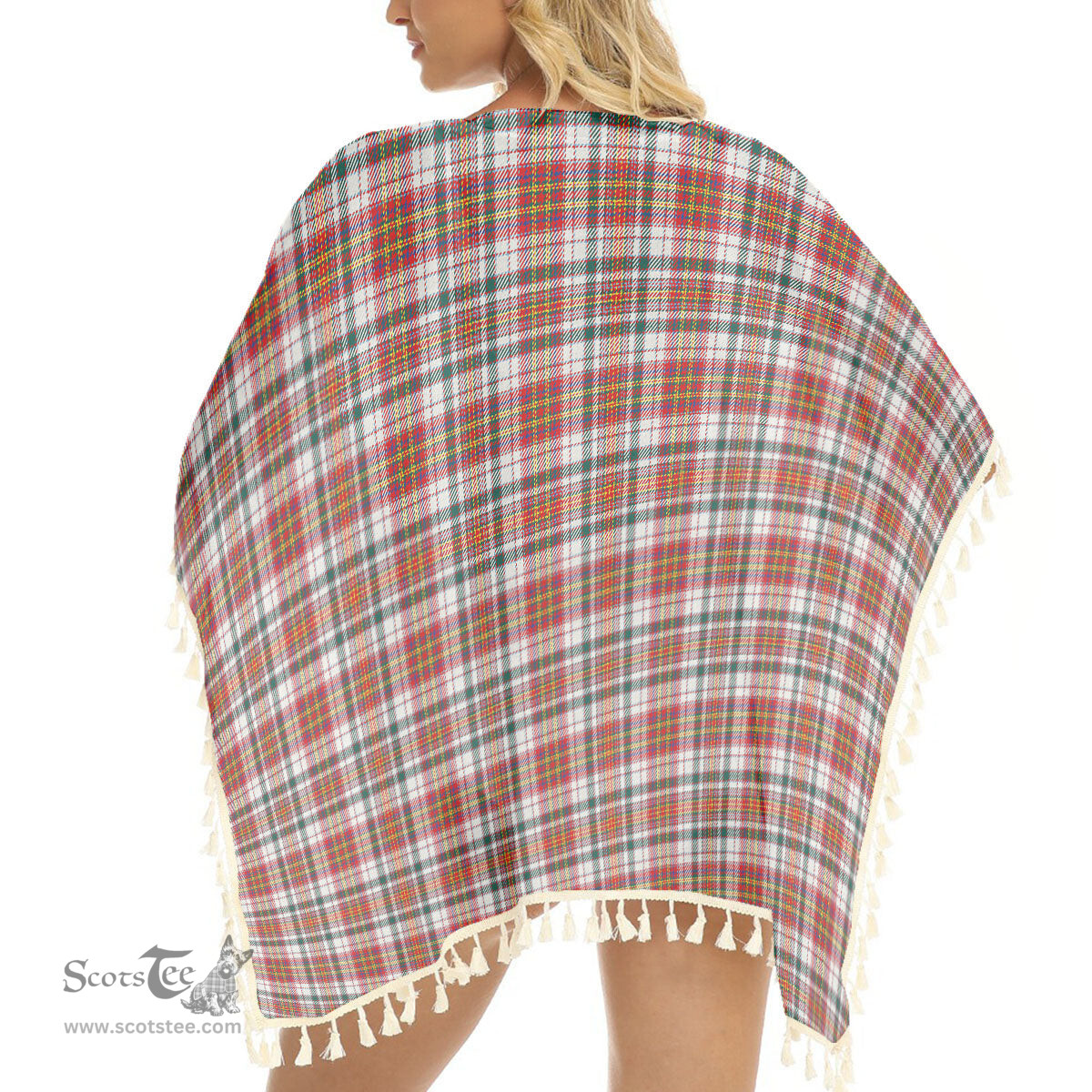 ScotsTee Shop Scottish McAlister Dress Modern Tartan Square Fringed Shawl