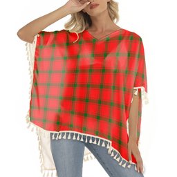 ScotsTee Shop Scottish MacDonald of Sleat SC Tartan Square Fringed Shawl