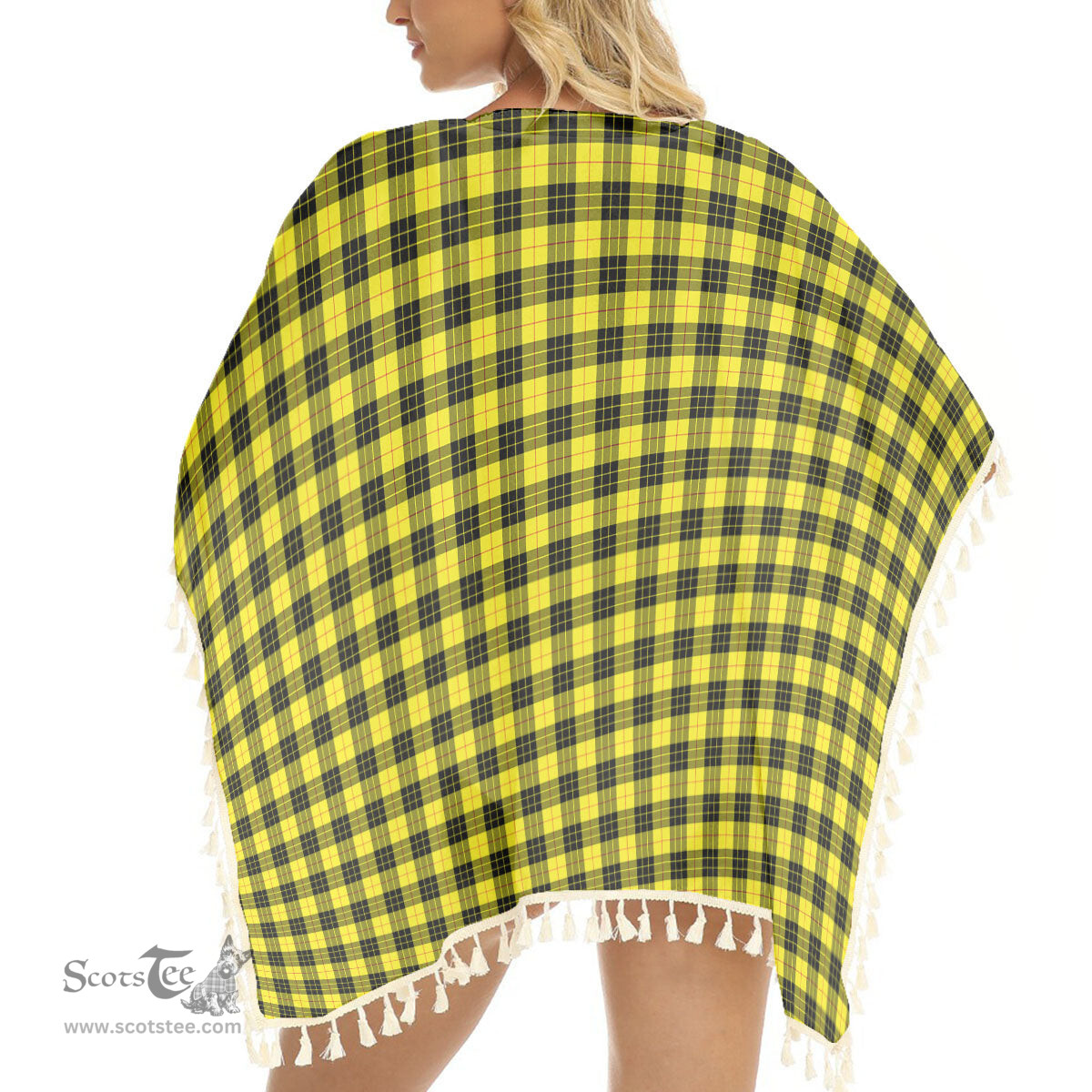 ScotsTee Shop Scottish McLeod of Lewis Modern Tartan Square Fringed Shawl
