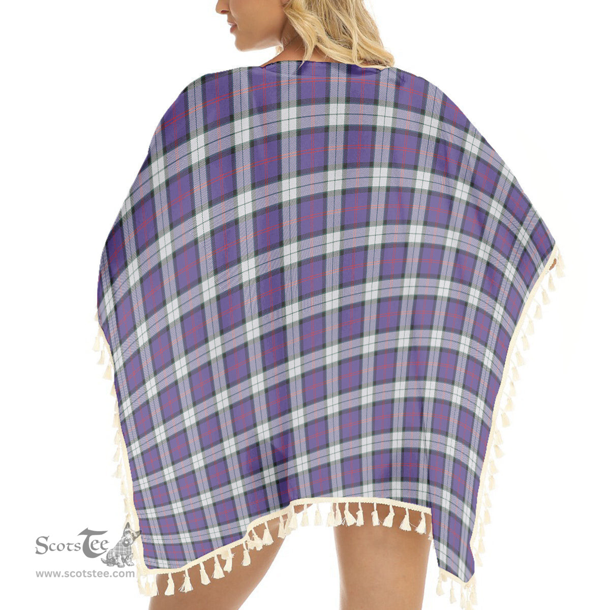 ScotsTee Shop Scottish Sinclair Dress (Dance) Modern Clan Tartan Square Fringed Shawl