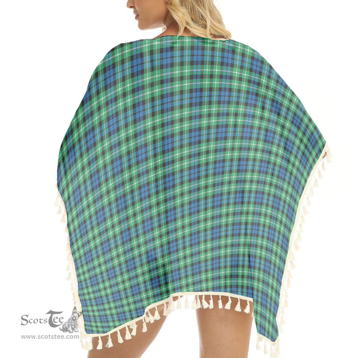ScotsTee Shop Scottish Graham of Montrose Ancient Tartan Square Fringed Shawl
