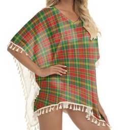 ScotsTee Shop Scottish MacDonald of Kingsburgh Modern Tartan Square Fringed Shawl