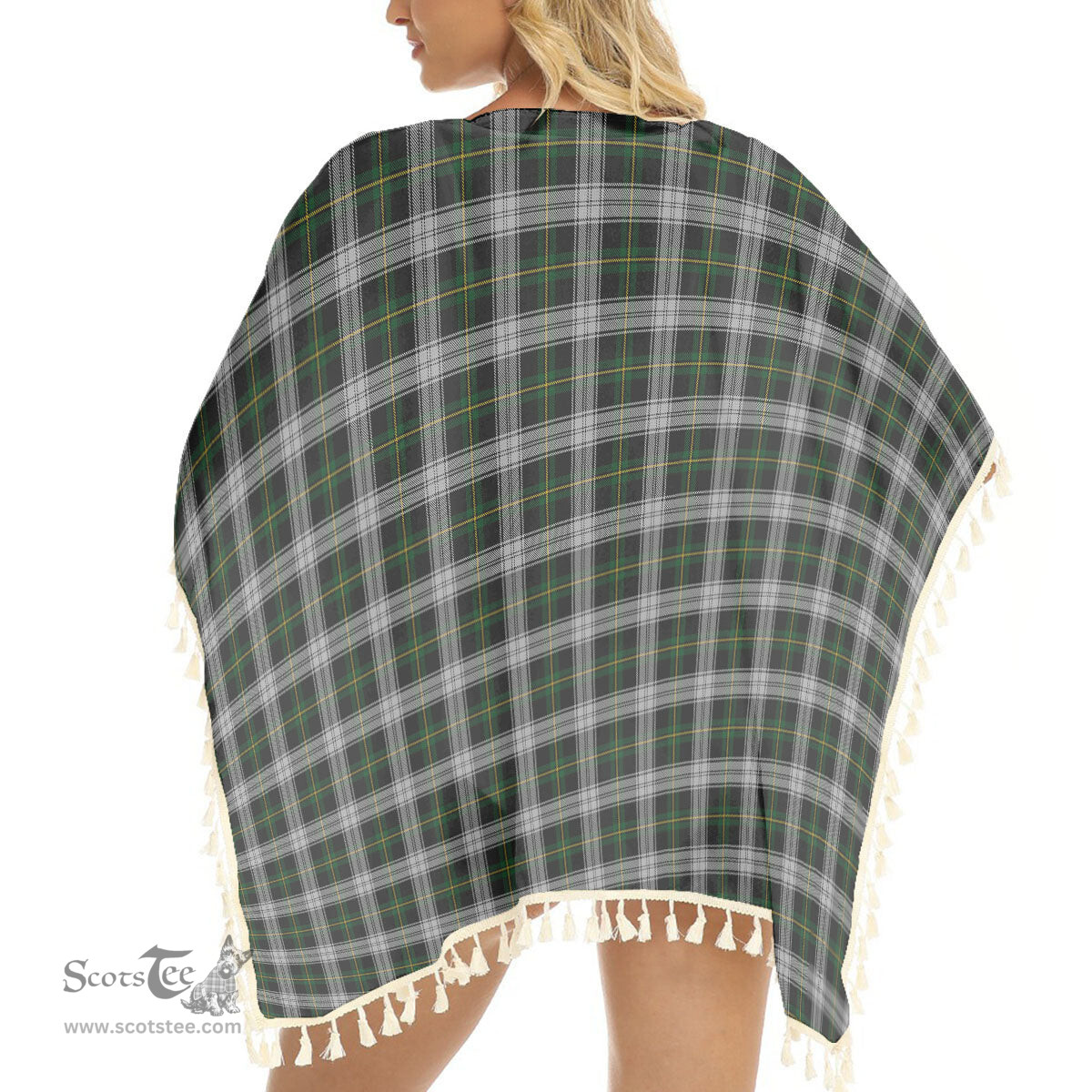 ScotsTee Shop Scottish Gordon Dress MacGregor-Hastie Tartan Square Fringed Shawl