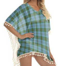 ScotsTee Shop Scottish Irvine of Glentulchan Modern Tartan Square Fringed Shawl
