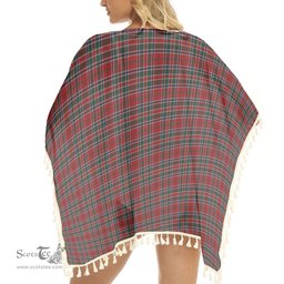 ScotsTee Shop Scottish MacDonald of Lochmaddy Tartan Square Fringed Shawl