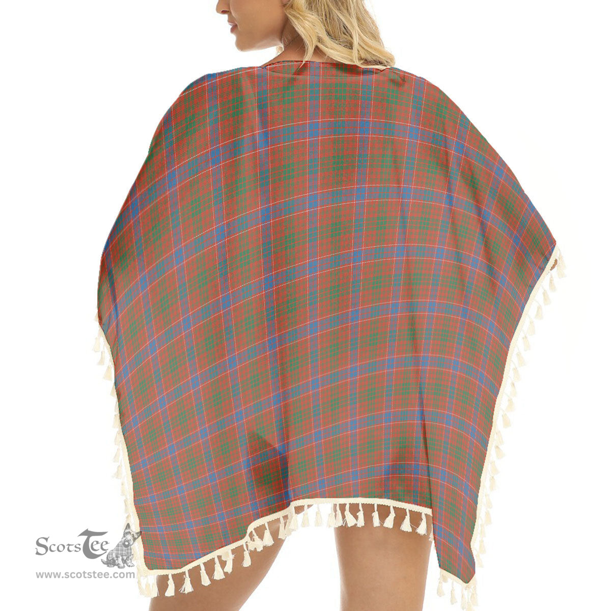 ScotsTee Shop Scottish Lumsden Waistcoat Ancient Tartan Square Fringed Shawl