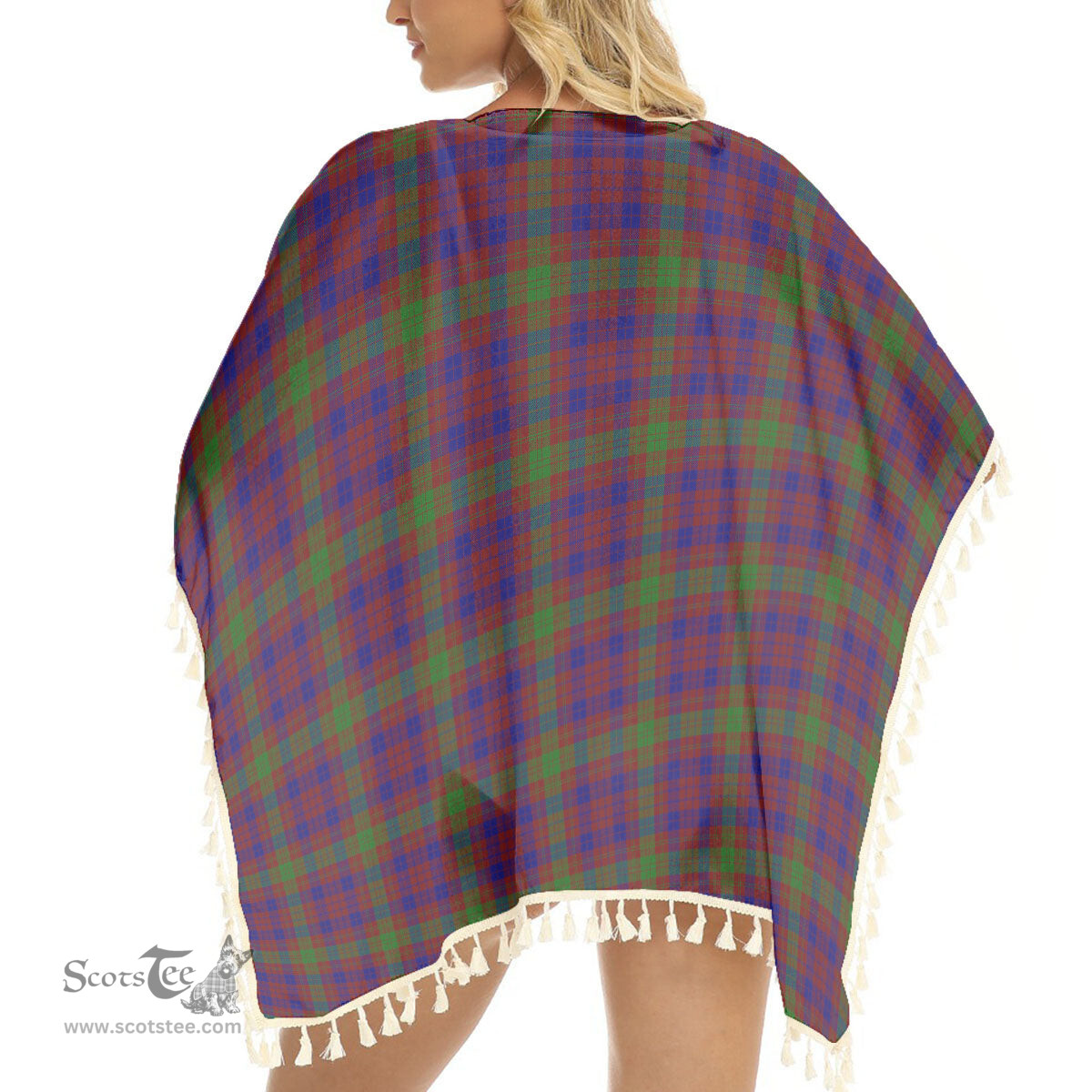 ScotsTee Shop Scottish MacTier of Durris Tartan Square Fringed Shawl