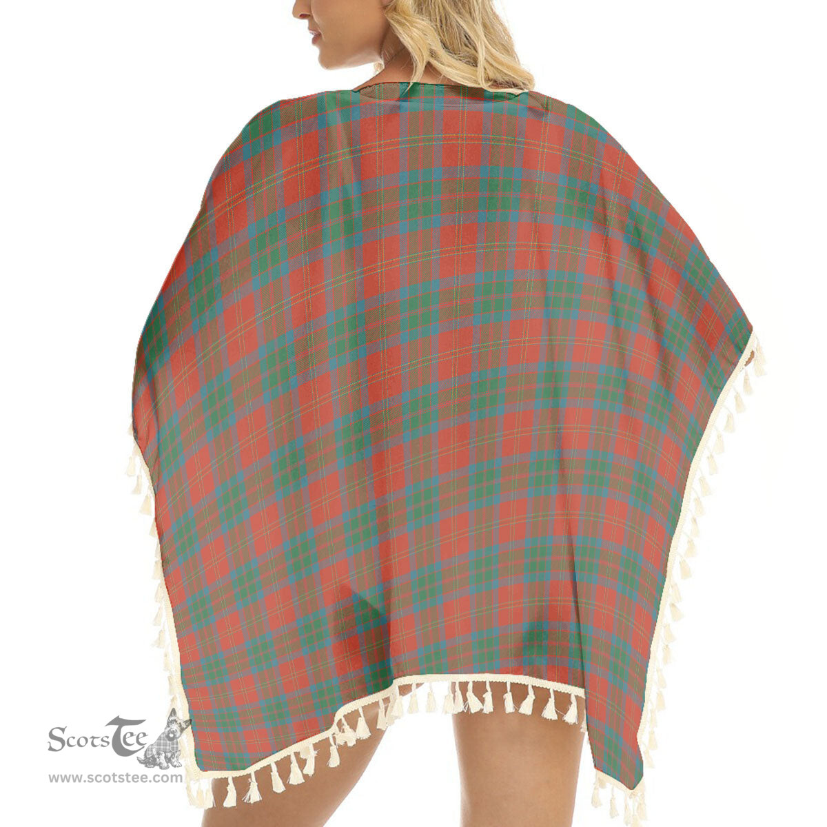 ScotsTee Shop Scottish McPherson of Cluny Ancient Tartan Square Fringed Shawl