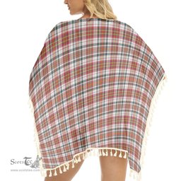 ScotsTee Shop Scottish MacAlister Dress Modern Tartan Square Fringed Shawl